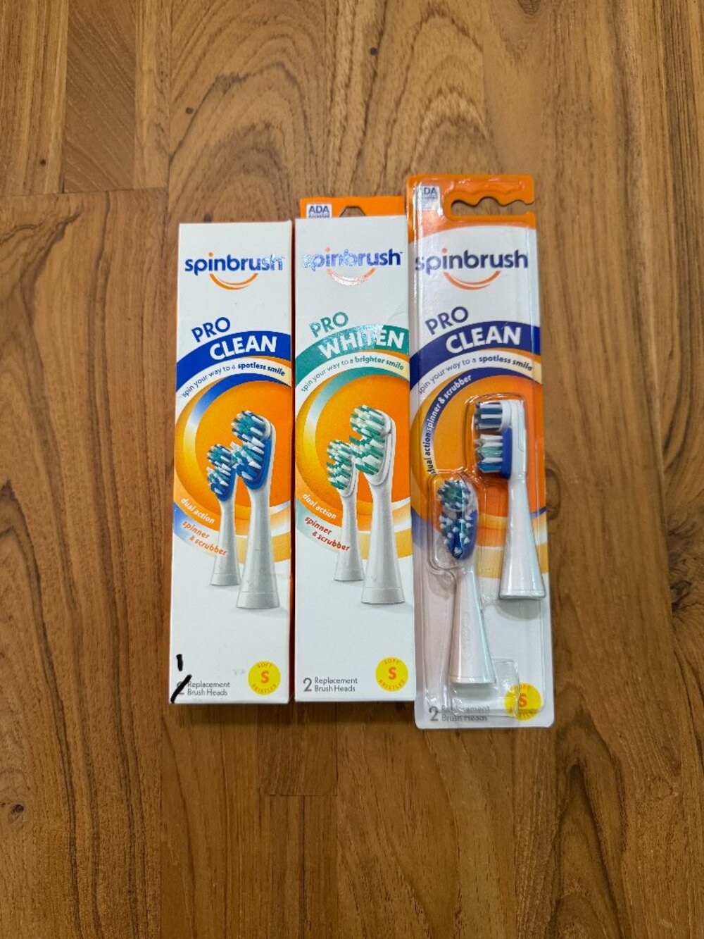 Spinbrush PRO CLEAN (3 heads) & PRO WHITEN (2 heads)